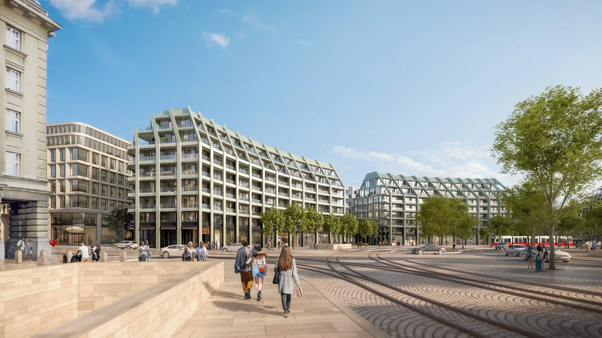 Fourth quadrant of Vítězné náměstí, Prague, completed project by the studio, source: OVA
