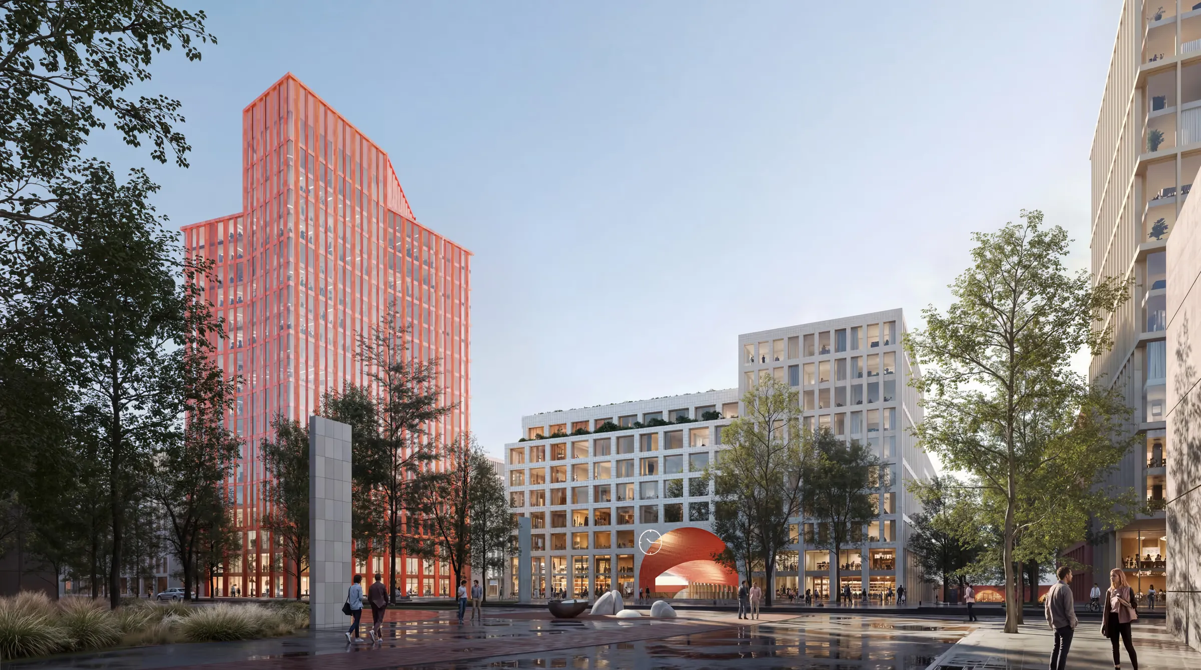 Visualisation of the square, competition proposal for Nové Holešovice, source: CHYBÍK + KRIŠTOF