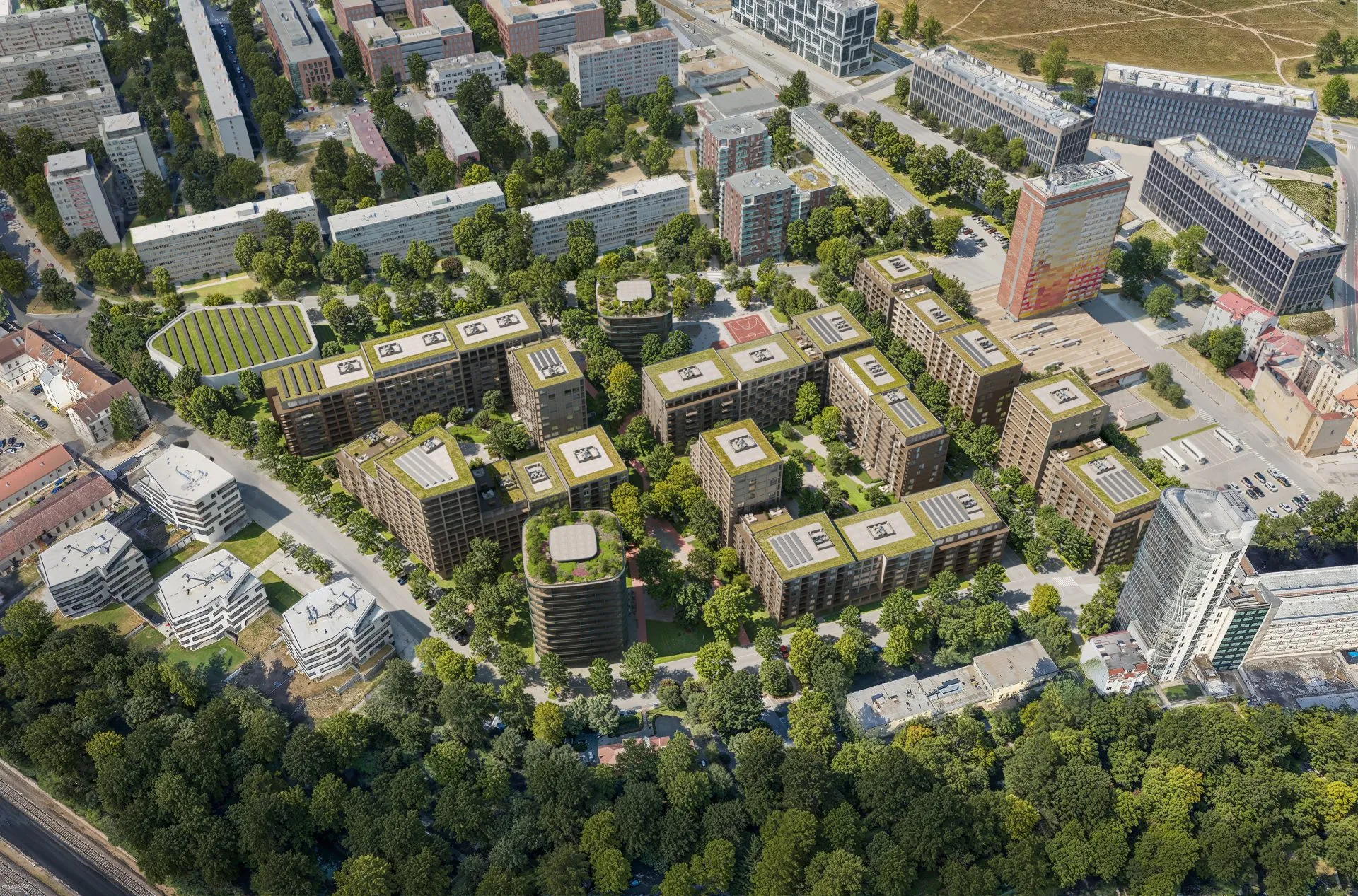 Nový Karlín residential quarter, Prague, completed project by the studio, source: OVA