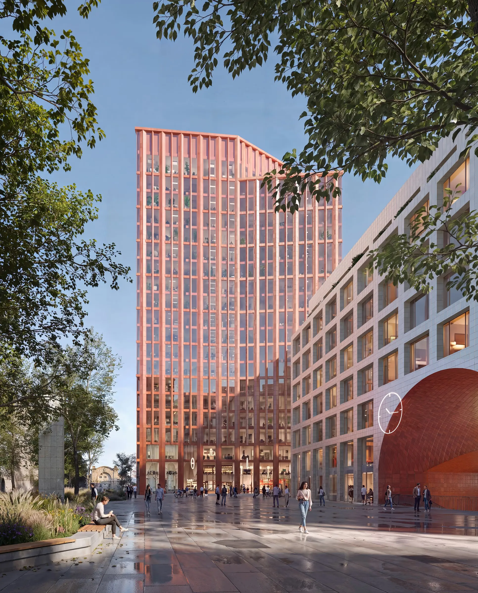 Visualisation of the tower, competition proposal for Nové Holešovice, source: CHYBÍK + KRIŠTOF